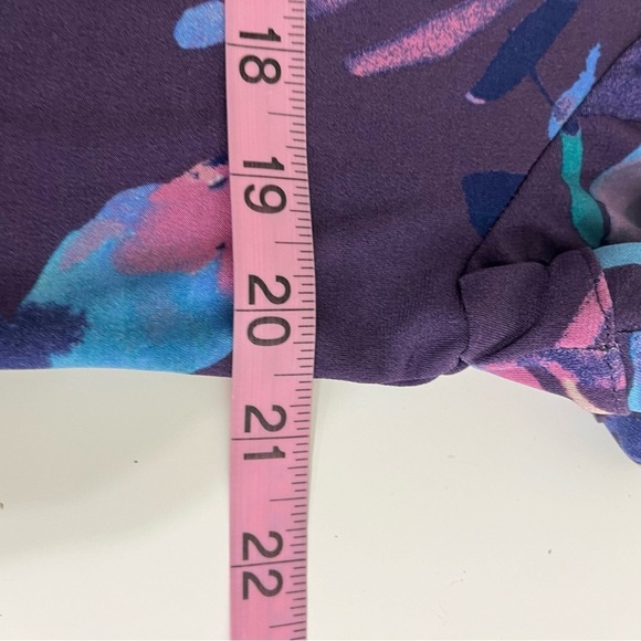 Chico’s Purple Floral Layered Flare Sleevee Shift Dress - Picture 14 of 15